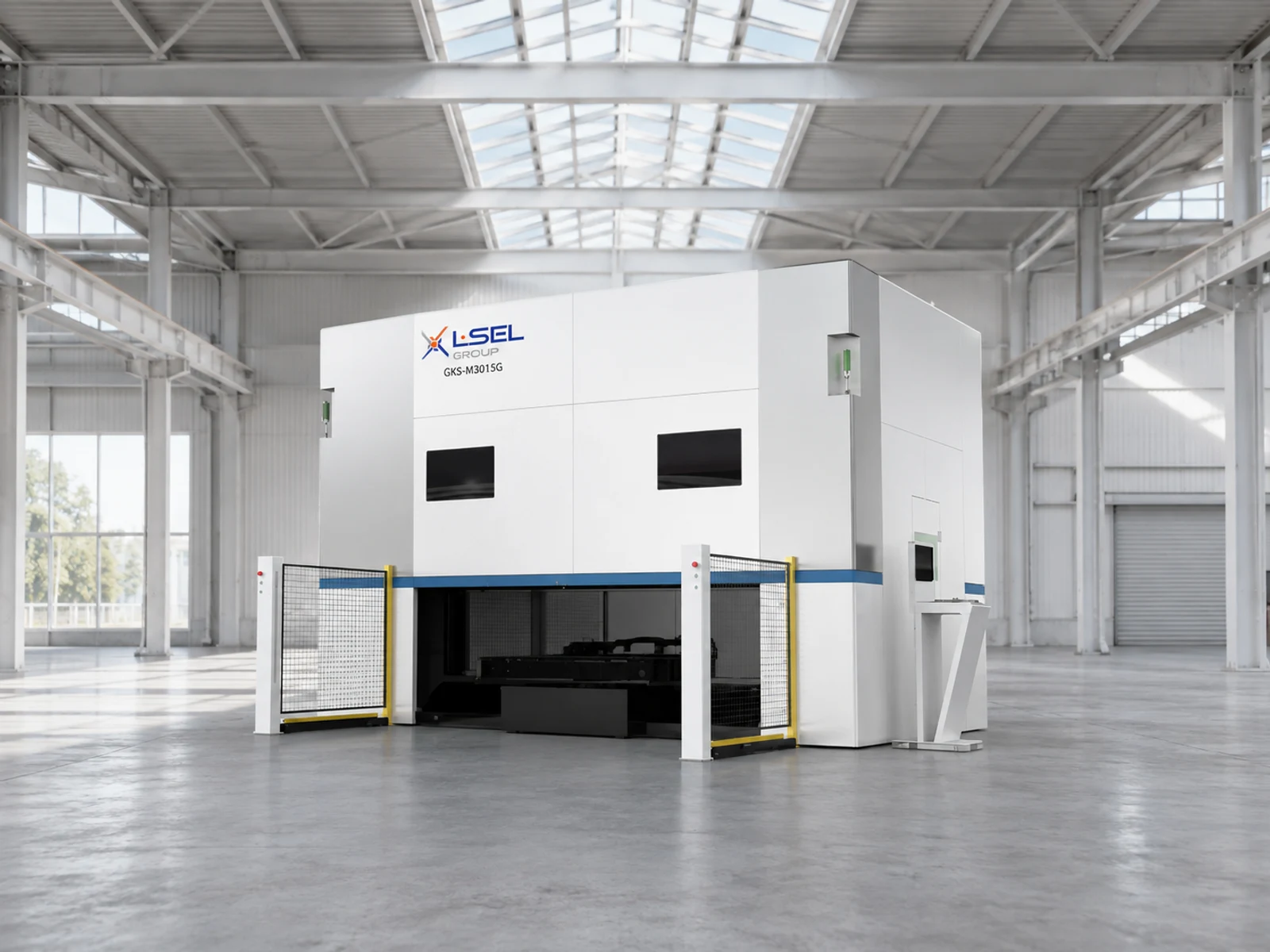 M3015G five-axis laser for 3D parts. The image is for reference. Actual appearance and configuration may vary.