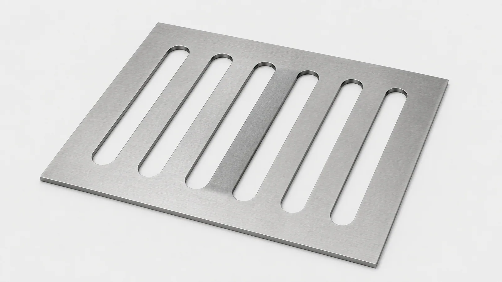 Illustration of a steel panel with slots and permanent webs