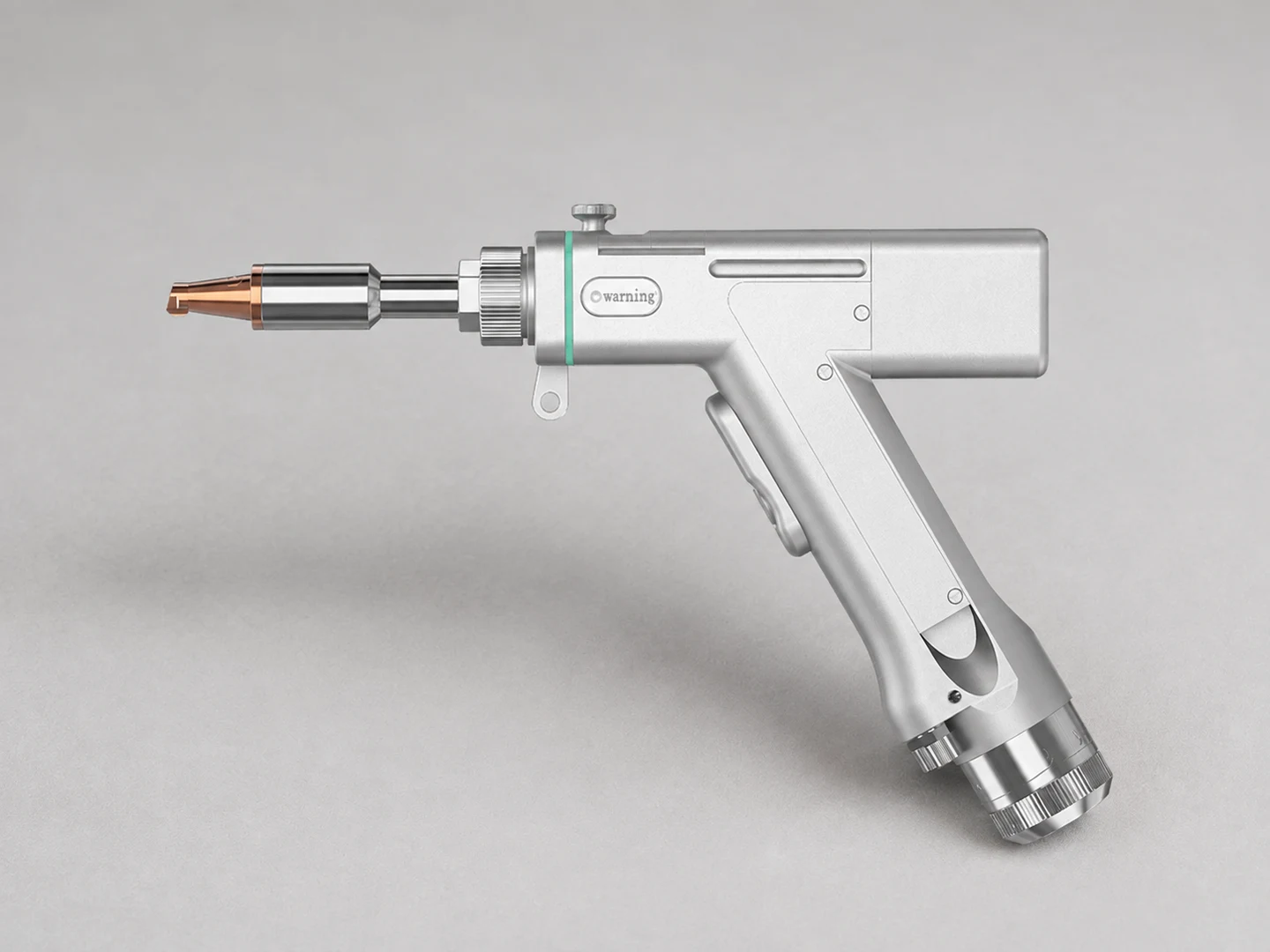 Handheld laser welding heads. Example product in this category. The studio background is retouched; the version and supplied items are confirmed on request.